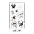 Realistic 3D spider and cobweb temporary tattoo sticker in black and red, style WS-307 - Style WS-307