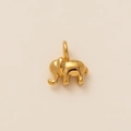 Macro shot of 18K gold plated stainless steel elephant charm pendant for DIY jewelry - Elephant