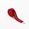 2.5cm red velvet Christmas ribbon with gold star embroidery and festive script - 2.5CM Burgundy Merry Christmas Star Ribbon (2M/Roll)
