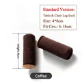 Brown knitted chair leg protectors with anti-slip felt pads for 6-18cm furniture legs - Fits Perimeter 6-17cm / Round Bottom Fine Dark Brown