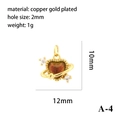 Golden heart-shaped charm with dark red filling and cubic zirconia for DIY jewelry - Gold Heart Planet A-4 (Red)