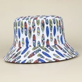 Chapeau bob en toile blanche avec motifs de planches de surf et texte Ocean Calling - M (56-58cm) / Blanc
