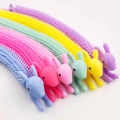 Set of 6 colorful rabbit sensory stretch toys with tactile caterpillar texture - Rabbit Stretch Toy