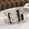 Minimalist transparent acrylic tissue box with 3 compartments for desktop storage - Multifunctional Transparent (Large)