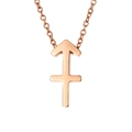 Rose gold Sagittarius zodiac pendant necklace in minimalist stainless steel finish - Sagittarius - Rose Gold