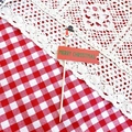Close-up of wooden snowman cake topper with red Merry Christmas flag decoration - Snowman 1 Toppers (5Pcs)