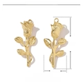 Macro view of 3D rose flower pendant in gold finish with technical measurements - VG402x3 Gold 3D Rose Flower