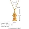 Specifiche dettagliate del ciondolo Sun Wukong in acciaio inossidabile placcato oro 18K - Taglia Grande (22.5g) / Oro