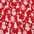 Carta regalo in lana d'agnello rossa con motivi natalizi 3D e renne morbide - 0,5*1,65 Metri / Babbo Natale Rosso