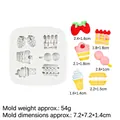 White silicone mold for making 6 mini dessert shapes including strawberry and macaron - 6# Dessert Shape (B832) / Gray