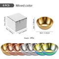 Set of 8 stainless steel sauce dishes in mixed colors with 8cm diameter and gift box - Mixed 4 Colors Small 8PCS