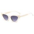 Chic cream cat-eye sunglasses with gray gradient lenses and gold geometric accents - Off-White Frame Grey Lens