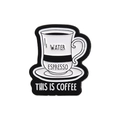 Creatieve emaille koffiekopje pin met de tekst This Is Coffee op witte achtergrond - Koffiekopje Stijl (QHXZ2390)