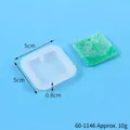 Square heart puzzle silicone mold for resin jewelry casting with 5cm dimensions - 60-1146 Square