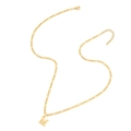 Minimalist stainless steel necklace featuring a gold letter M pendant and fine chain - M