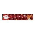Christmas buffalo plaid table runner with Santa and Reindeer cartoon patterns - Santa & Elk Style
