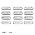 Silver stainless steel 11x4mm jewelry extension tags with K18 engraving, set of twelve - Zipper Style Engraved 18K / Steel