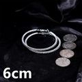 Sparkling silver 6cm oversized hoop earrings paved with crystals for women - Silver 6cm