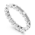 Bracelet chaîne de vélo en acier titane argenté avec texture grille industrielle - Style de chaîne de vélo industriel (KB169326-KFC) / Argenté