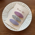 3er-Set lila Stoff-Haarspangen für Kinder mit Blumenmuster und Texturen - 3er-Set / Lila