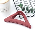 Minimalist red triangular hair claw clip with a matte finish for elegant styling - Matte Wine Red
