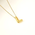 Collier minimaliste avec pendentif lettre L en relief 3D plaqué or 18 carats - Lettre L(S-P062-L)