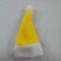 Détail du mini bonnet de Noël jaune pour bouteilles de vin ou couverts de table - Style B / 6*12cm (Bouchon de Bouteille, Ensemble de Couverts) / Jaune