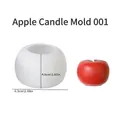 Moule en silicone 3D en forme de pomme pour bougies avec modèle et mesures détaillées - Pomme