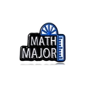 Spilla smaltata Math Major con goniometro blu e righello su uno sfondo bianco puro - Specializzazione in Matematica