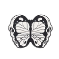 Gothic butterfly skull enamel pin in black and white finish for creative dark style outfits - Butterfly Skull Fusion Style (xz5979)