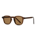 Gafas de sol cuadradas marrones retro con montura de acetato y detalles de remaches - Montura Té Oscuro Lentes Té