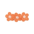 Pastel floral knitted hair clip featuring three orange embroidered flowers for kids - Orange / No.5