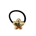 Gouden ster haarband met schattig gezicht, glanzende paardenstaart houder voor dames en meisjes. - Lachend Gezicht Ster Stijl