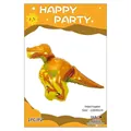 Velociraptor foil balloon in orange for dinosaur birthday party decor, 120x85cm - Velociraptor
