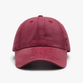 Casquette de baseball classique en coton rouge foncé avec broderie urbaine et visière courbée - Réglable / Bordeaux