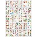 Set di 30 tatuaggi temporanei natalizi con Babbo Natale, renne e pupazzi di neve - Cartone Animato Natale Serie C - 30 Fogli