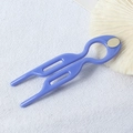 Elegant light purple U-shaped wavy hair pin with gold oval accent for hair styling - 9cm Fishtail Double Prong (Labeled Purple Blue) / 9cm U-Shaped Hair Fork / Purple Blue
