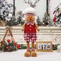 Lebkuchenmann-Koch Plüschfigur mit roter Weste und Kochmütze für Weihnachtsdeko - Männliche Teleskopische Lebkuchenmann-Puppe