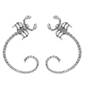 Gothic punk scorpion ear cuffs in vintage silver finish with realistic metal textures - Scorpion Shape Style (X479) / Antique Silver