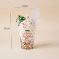 Weihnachts-Eiscreme-Modell mit Weihnachtsmann-Motiv und grünem Dekor, 15cm hoch - Weiße Creme + Grüne Glühbirne