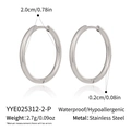 Dettagli degli orecchini a cerchio in acciaio inossidabile argento con misure da 2 cm - Argento Diametro 2.0cm (YYE025312-2-P)