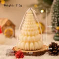 Origami Christmas tree candle in cream white, 14cm tall with decorative ribbon and gift box - Large / White
