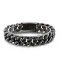 Bracciale cubano vintage da uomo in acciaio inossidabile 316L placcato 18k grigio - Nero Vintage