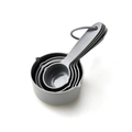 Grey 4-piece nested plastic measuring cup set with 1/8 cup and 30 ml markings - 5pcs Measuring Cups Set