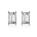 Elegant 925 sterling silver stud earrings with rectangle cut sparkling white zircon - 3mm Silver Baguette Studs (SE332-3mm)