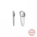 925 sterling zilveren oorringen met ster hanger, kwastje ketting en zirkonia steen - Witgoud