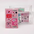 Nahaufnahme der rosa Anime-Sticker mit passender transparenter PVC-Aufbewahrungstasche - Stil F/Rosa Süßes Mädchen