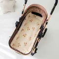 Assise de poussette universelle en coton beige avec des motifs d'oursons bruns mignons - Ours Câlin