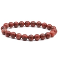 8mm Red Jasper natural stone beaded bracelet with unique red and black mineral textures - Red Sesame