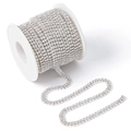 Silver rhinestone claw chain cup chain wound on white spool for DIY jewelry making - 10 Yards/Roll